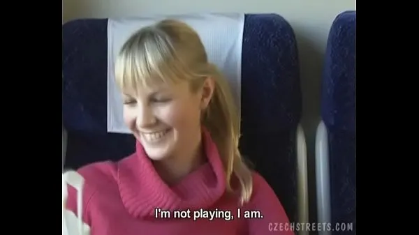 Big Czech streets Blonde girl in train mega Clips