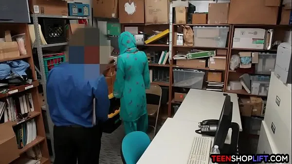 Big shop lifter caught and banged by a corrupted security guard in his back office mega Clips