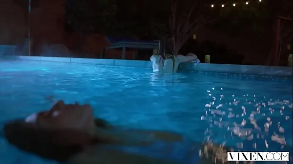 Big VIXEN Janice Griffith and Ivy Wolfe Sneak Into Backyard For Nighttime Pool Fun mega Clips