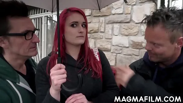Nagy Redhead amateur slut gets her first DP mega klipek