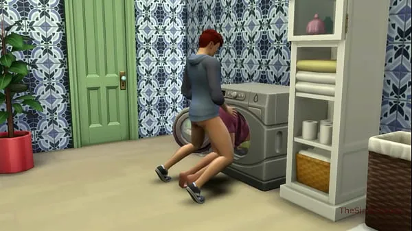 Big Sims 4, reale voiceover, cheating Step-mom stuck in washer while fucking step-son doggy mega Clips