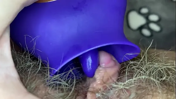 Big Vibrator pov amateur masturbation with huge clit and hairy bush wet pussy mega Clips