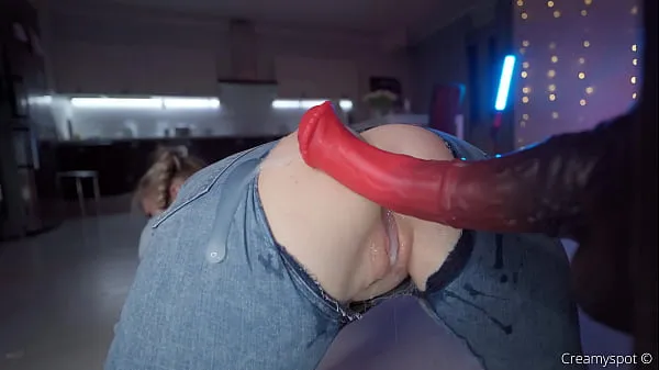 Big Big Ass Teen in Ripped Jeans Gets Multiply Loads from Northosaur Dildo mega Clips